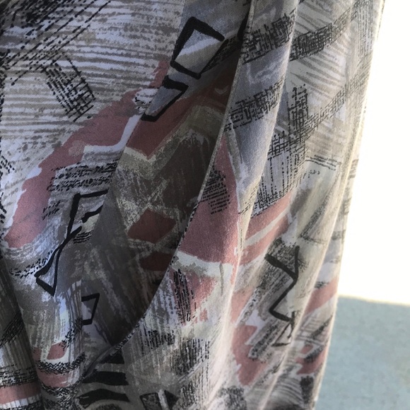 Vintage Handmade B&R Specialties Gray & Pink Geometric Dress | Size 10 - Picture 8 of 9